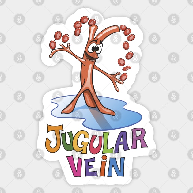 Juggling Jugular Vein Sticker by SuburbanCowboy